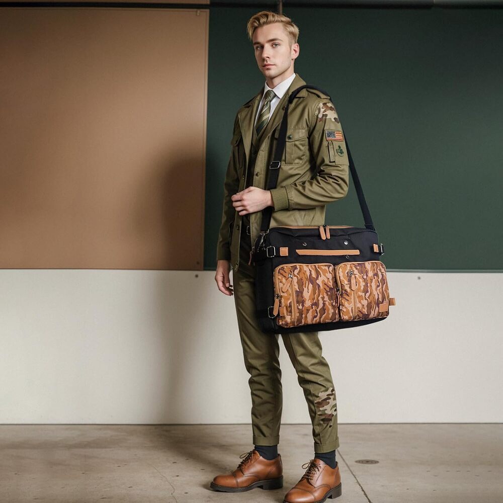 PS Le Periple 3 in 1 Computer Backpack 17.3 In Laptop Work Bag, Briefcase Desert - Picture 2 of 7